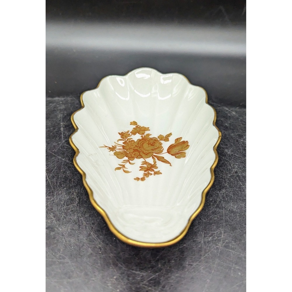 Limoges France Vintage Soap Trinket Candy Dish Scalloped Edge Shell Gold Trim‎ - Picture 5 of 11